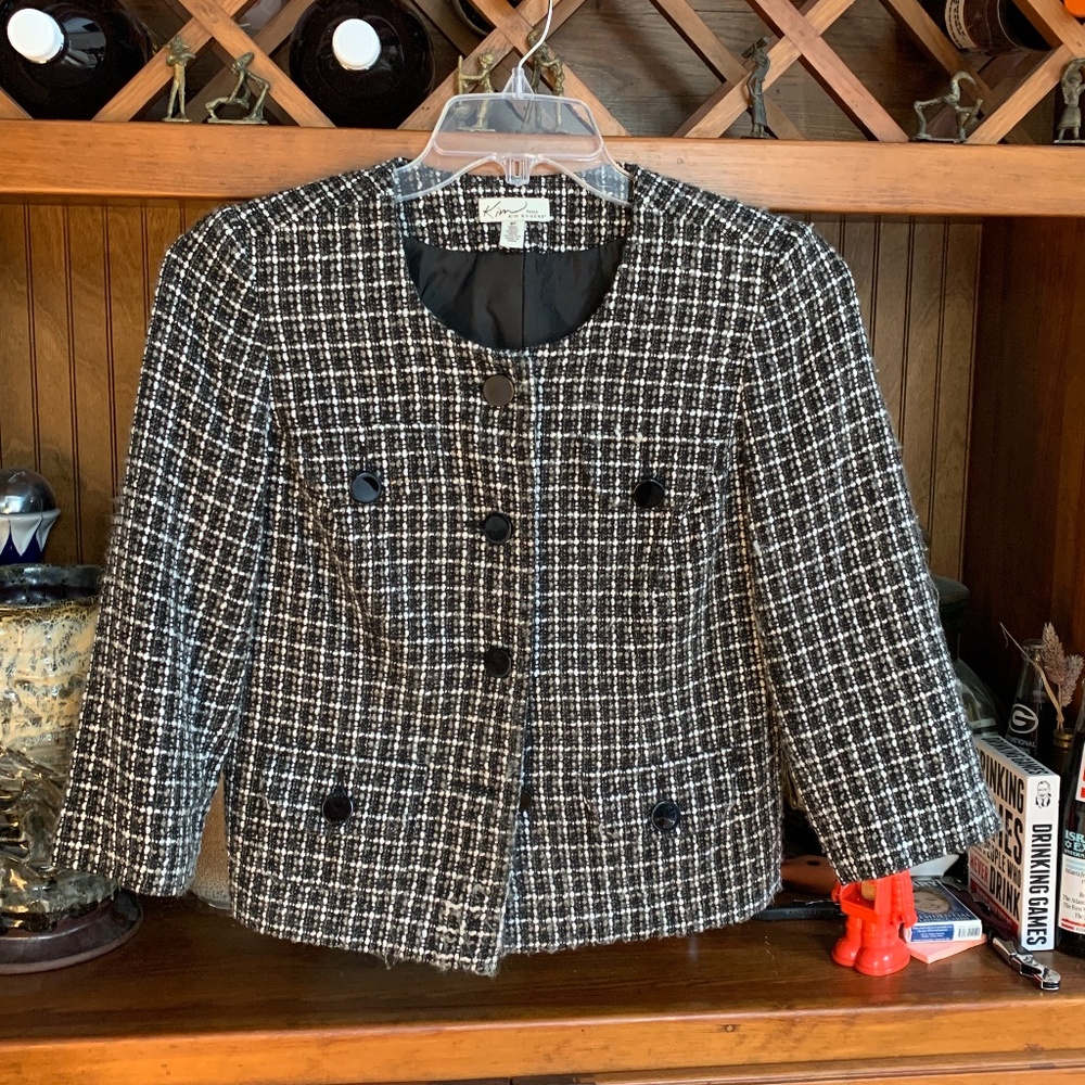 Kim Rogers petite tweed cropped jacket . Never worn